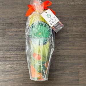 Starbucks Tropical Cold Brew Tumbler with Green and Orange